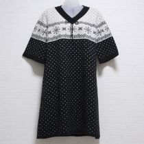 黒×白ノルディックニットチュニック【11号】