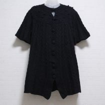 黒ケーブル編みロングカーディガン