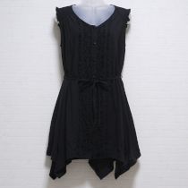 黒コットンシフォンチュニック