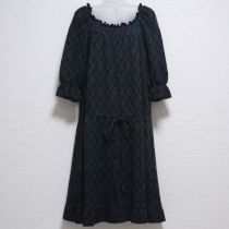 グリーン系チェックワンピース【11号】