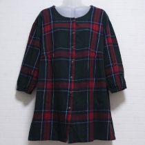 グリーン×赤チェックチュニック