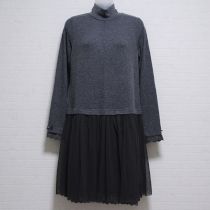 グレーチュール使いカットソーワンピース