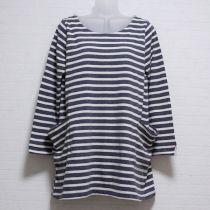 グレー系ボーダーカットソーチュニック