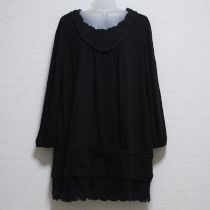 黒ニット使いカットソーチュニック【11号】