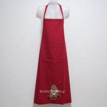 赤Tシャツくま刺繍エプロン