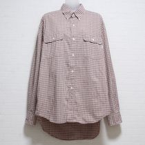 ベージュ系チェックシャツ【M】