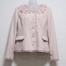 ピンクチュール衿付きストレッチポンチジャケット 【L】