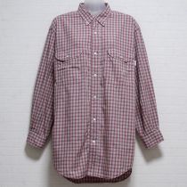 赤系チェックボタンダウンシャツ【M】