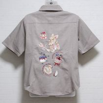 ベージュ系ラビットバットケーキショップ刺繍ジャケット【4(L)】