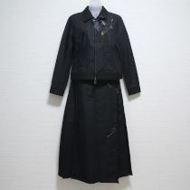 黒リボン刺繍デニムスーツ【S】