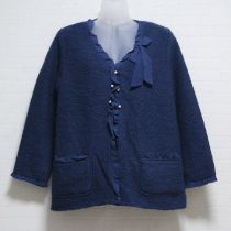 ブルー系シフォン使いカットソージャケット【9号】
