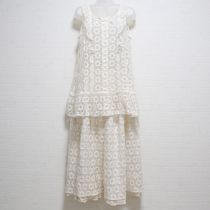 配色刺繍チュールチュニック&スカート