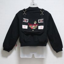 黒苺刺繍ゼッケン付きブルゾン【2(S)】
