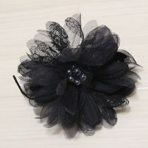 黒レース花コサージュ