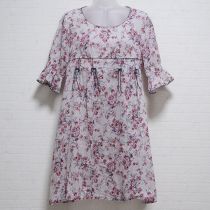 ピンク系花柄チュニック【S】