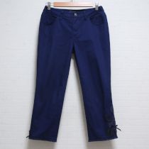 紺レースペーパーストレッチパンツ【4(L)】
