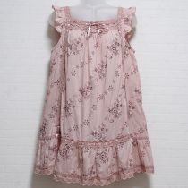 ピンクサテンリボン使いエンブロイダリーチュニック