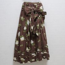 モカホワイトローズサッシュ付きスカート