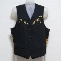 黒ミモザ刺繍ベスト