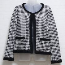 黒千鳥格子カットソージャケット