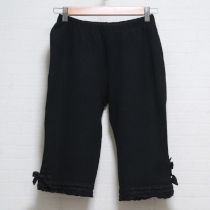 黒裾ローンフリルレギンス