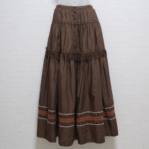 茶系フリンジ使いスカート