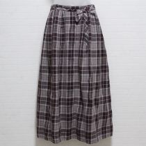 茶リボンチェックスカート