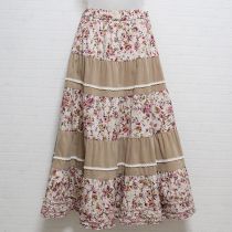 アイボリーソルボンヌの花たち切替えスカート