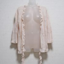 ピンク透かし編みカーディガン