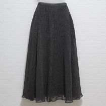 黒ドットシフォンスカート