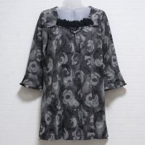 黒系花柄チュニック【9号】