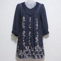 紺鈴蘭刺繍チュニック【9号】