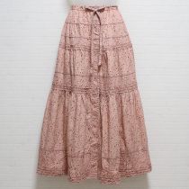 ピンク小花ピンタックスカート