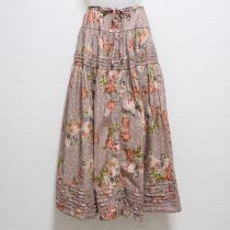 ピンク薔薇プリントピコフリルスカート