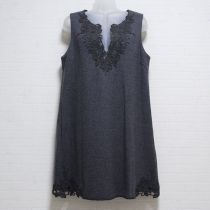 グレーモチーフ使いウールチュニック【9号】
