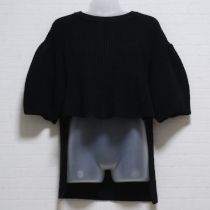 黒あぜ編みアシンメトリーセーター【3(9号)】