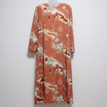 オレンジ和柄縮緬ワンピース