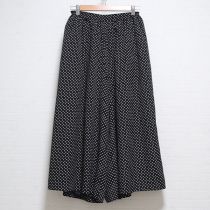 黒ドットポリワイドパンツ