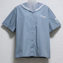 ブルーグレーロゴ入りセーラーブラウス【L】
