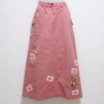 ピンクくま刺繍カーゴスカート