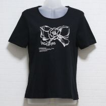 黒リボンカメリアプリントTシャツ【M】