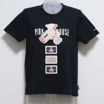 黒パッチワークくまTシャツ【M】