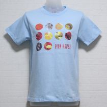 水色フルーツプリントTシャツ【L】