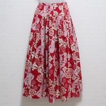 赤アイリス柄スカート