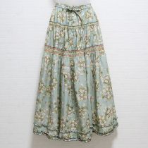 薄荷ブーケ柄スモッキングスカート
