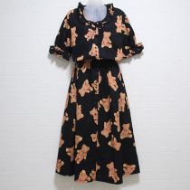 黒くまプリントワンピース