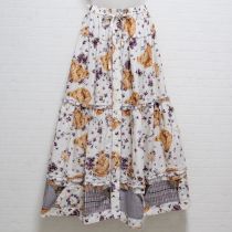 生成テディリースパッチワークスカート