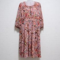 ピンク系花柄ジョーゼットワンピース【11号】