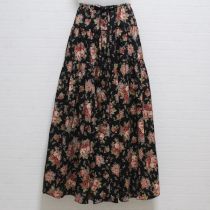黒薔薇ブーケプリントローンスカート