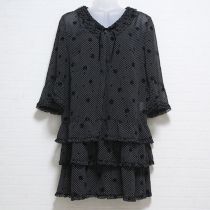 黒ドットカメリアフロッキーセットアップチュニック【11号】